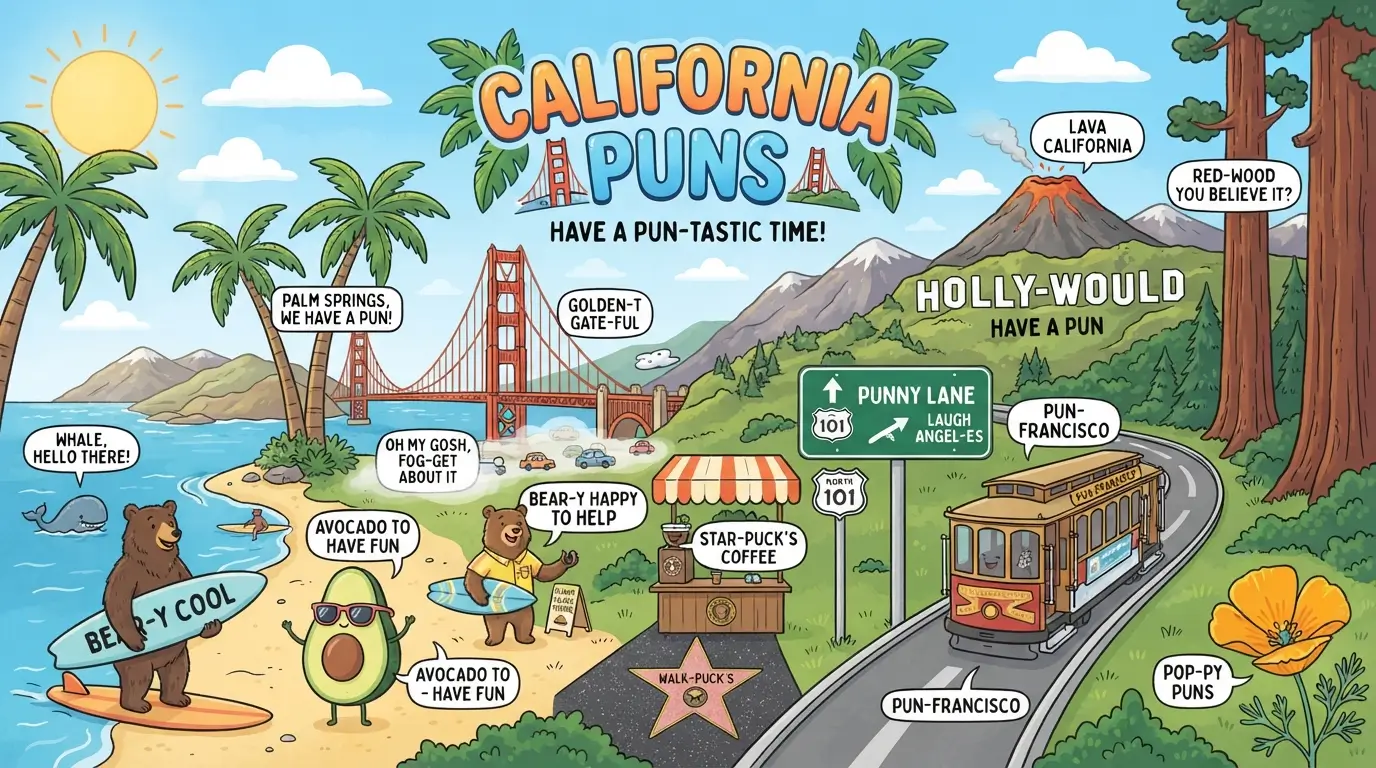california puns